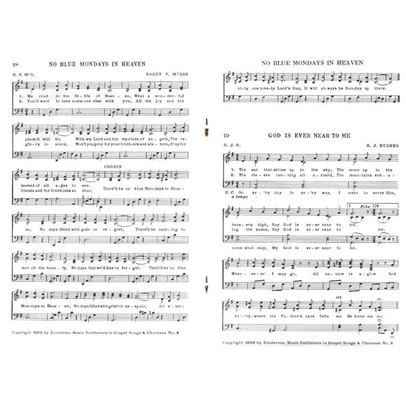 Zondervans Gospel Songs and Choruses Volume 2 Songbook Hughes 1956 Softcover - Picture 3 of 4